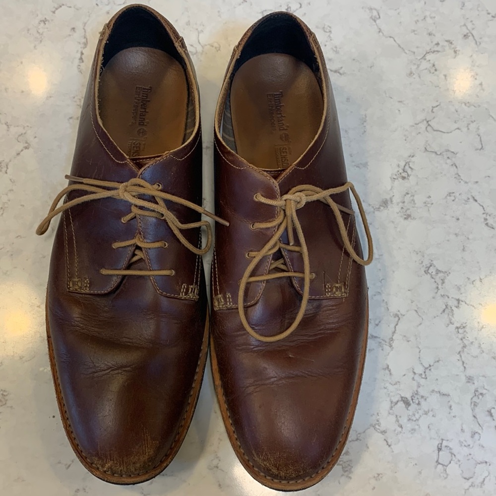 Mens Timberland Earthkeeprs Sensorflex Technology. Size 10 Brown leather Oxford